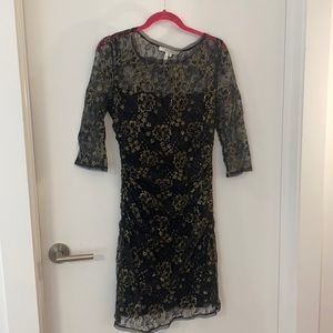 ⭐️Max & Cleo Black & Gold Lace Cocktail Dress⭐️